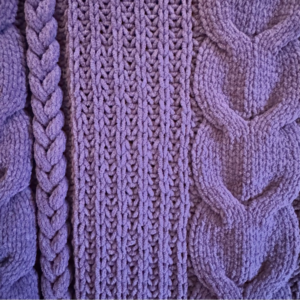 Universal Thread Deep Purple Cable Knit Sweater - image 2